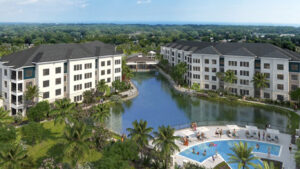 multifamily apartment homes on a lake in kissimmee florida at aston square by park square homes kimaya