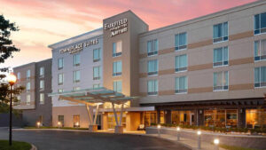 exterior of hotel fairfield inn and towneplace suites in kissimmee florida built by park square homes kimaya