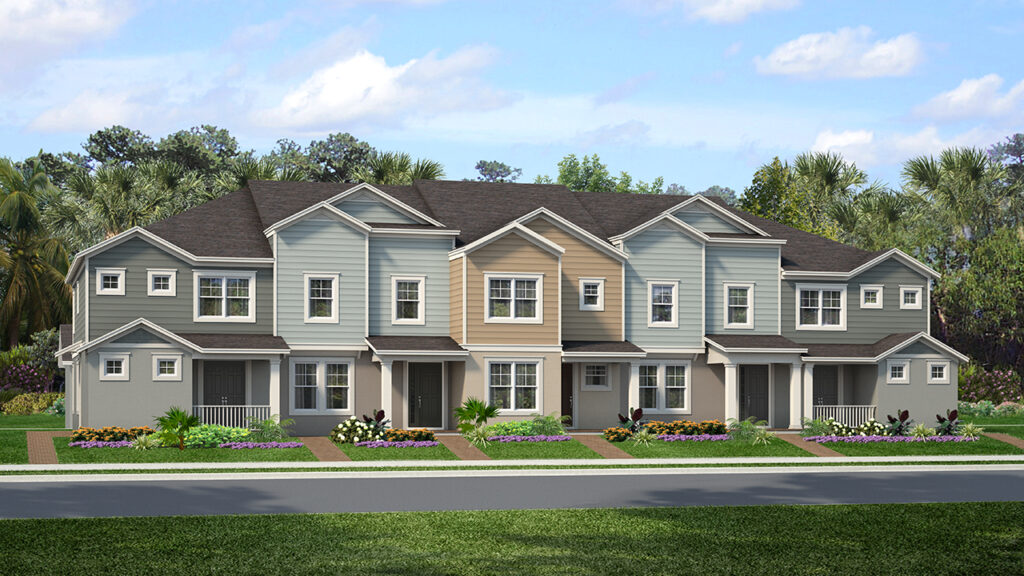 Frontload Townhomes in St.Cloud Florida build to rent project by kimaya real estate